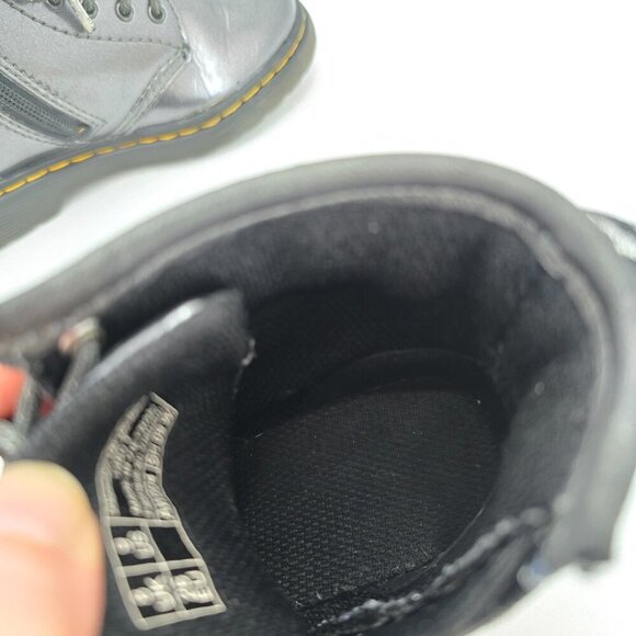 Dr. Martens 1460 graphite silver metallic vegan leather combat boots Toddler 9 - Picture 5 of 9